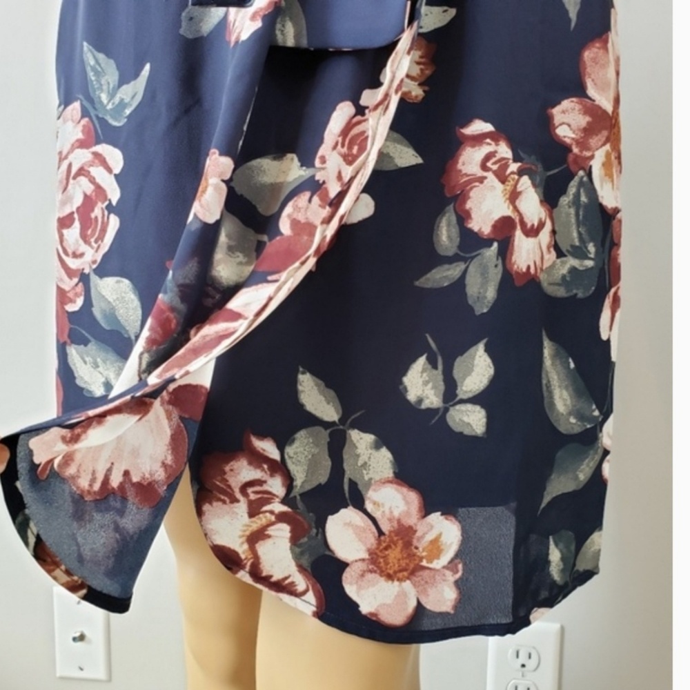 NWT A.B.S Collection Moody Floral Blouson Dress - Picture 5 of 8